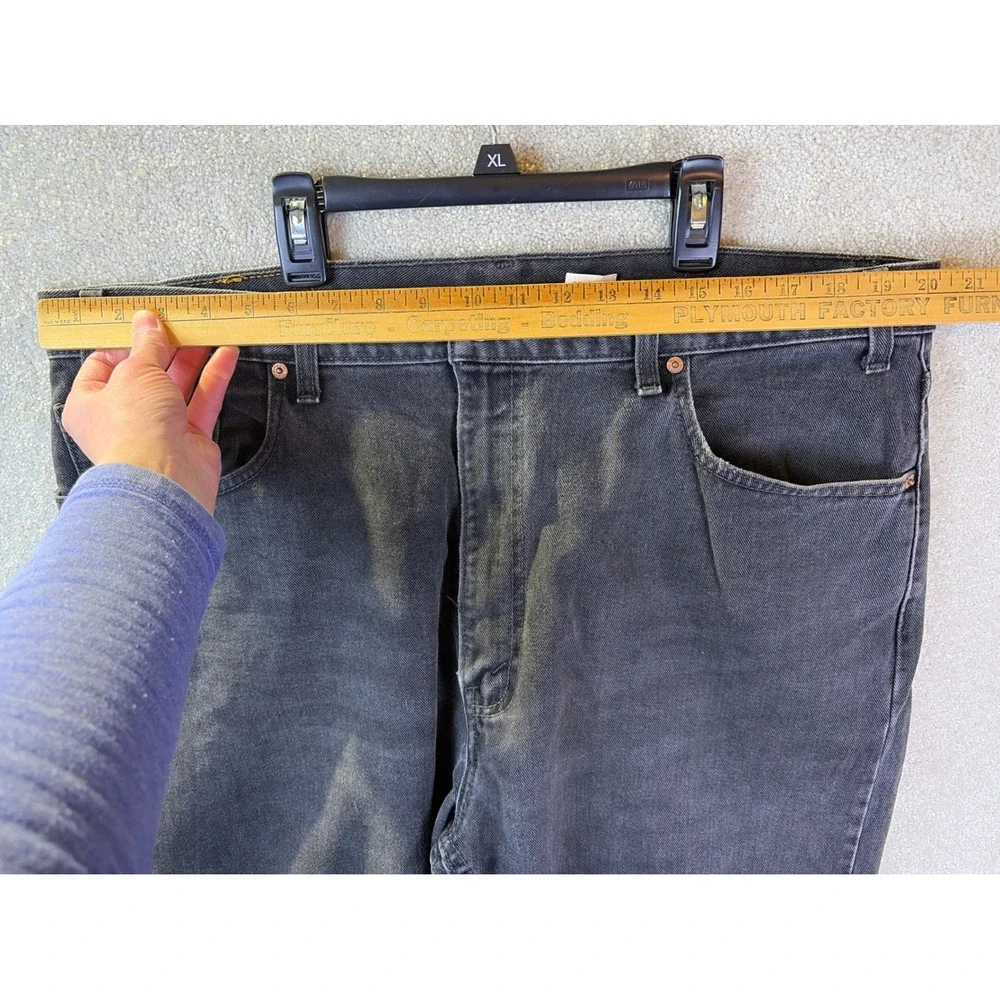 Vintage Levi's 505 Regular Fit Straight Leg Jeans Mens‎ 42x32 Faded Black Grunge